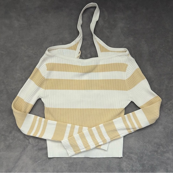 SOLD—NWT Significant Other Blair Top in Almond/Cream Stripe - Picture 7 of 8